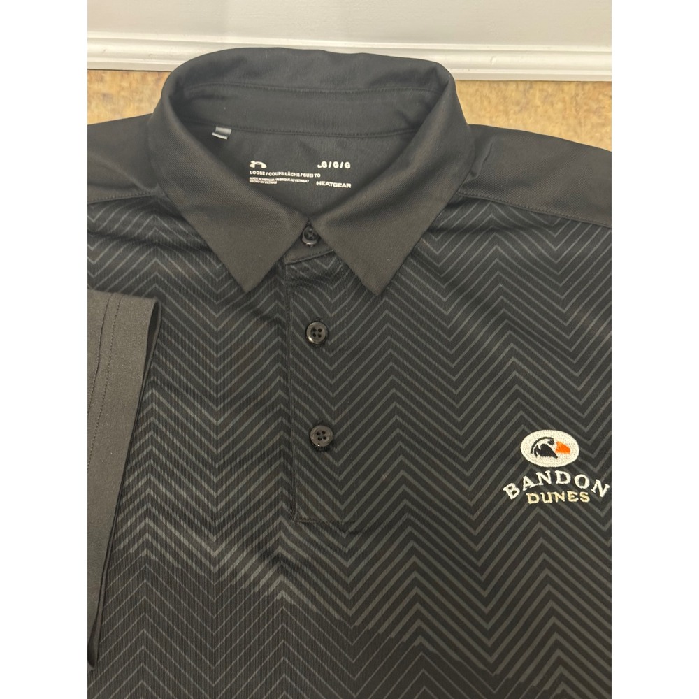 Under Armour Brandon Dunes Golf Resort Polo Shirt Mens Large Black  HeatGear